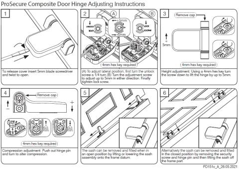 pro-secure 3D hinge adjustment instructions