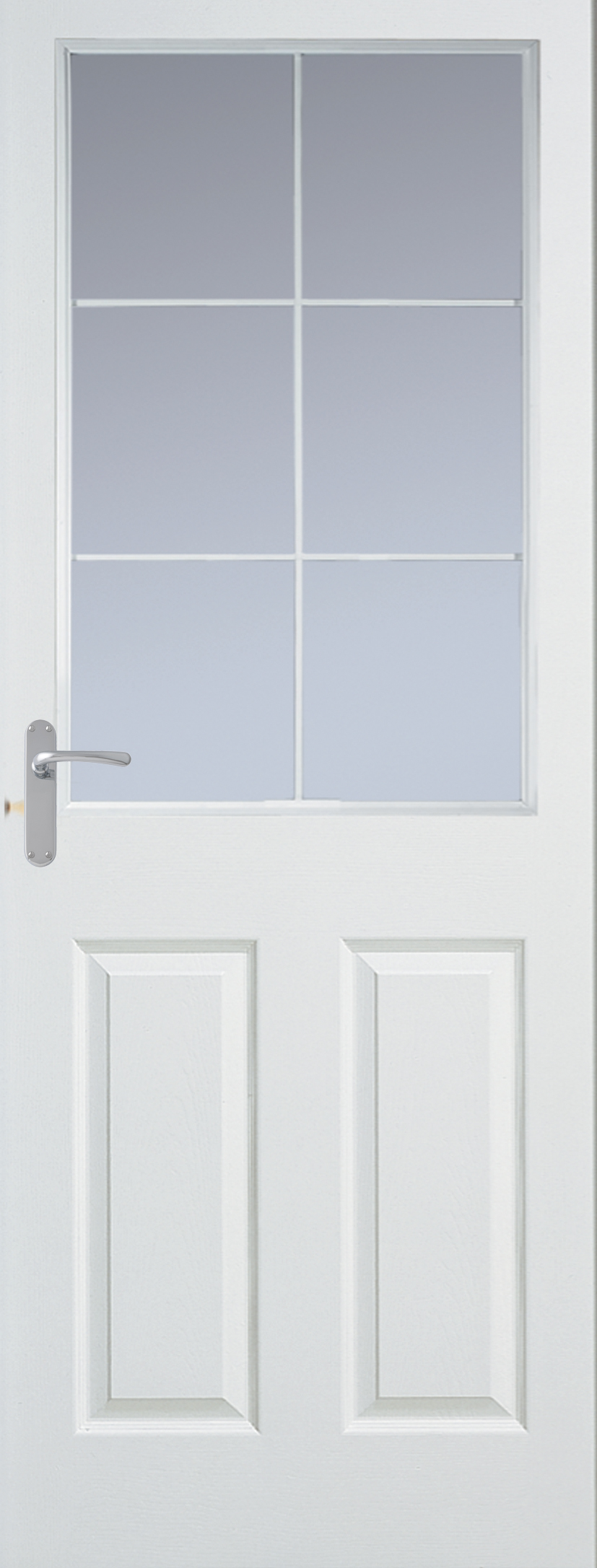 Manhattan 6 Light Glazed White Bars internal door