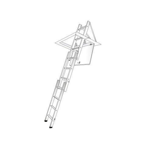 Delux 2 section loft ladder