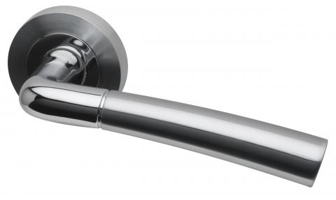 Durham Dual Finish Lever on Round Rose handle