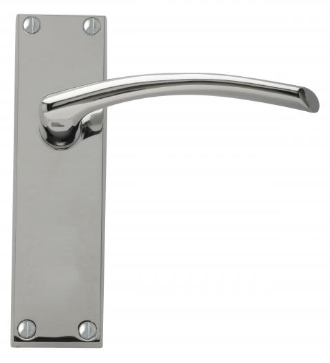 Roma Lever on Backplate long latch handle