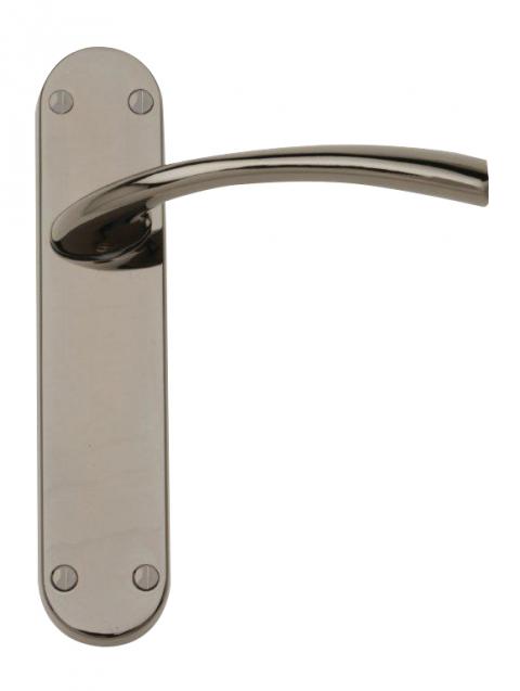 Scimitar Lever on Backplate handle latch
