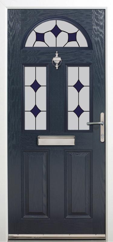 Alto 5 panel glazed arched top half-moon door