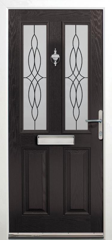 ontario twin vertical 4 panel glazed grp door