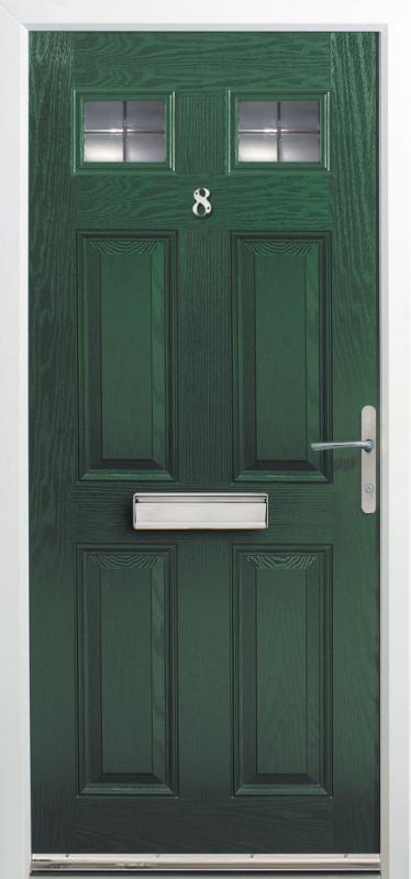 Erie twin top 6 panel glazed grp door