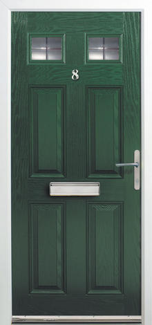 Erie twin top 6 panel glazed grp door