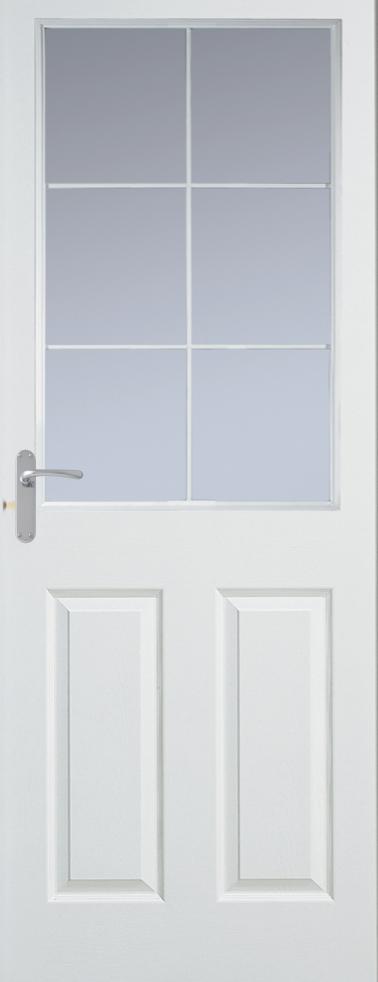 Manhattan 6 Light Glazed White Bars internal door